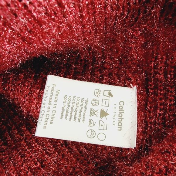 Callahan Revolve Genny Eyelash Fuzzy Knit Mini Skirt Red Small Winter - Picture 11 of 13